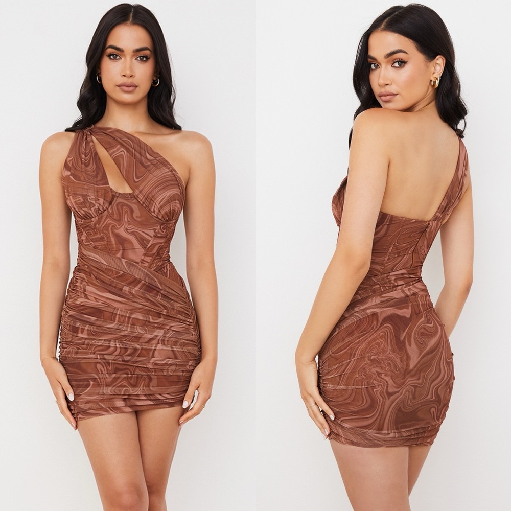House of CB Clementine Swirl Print Mini Dress